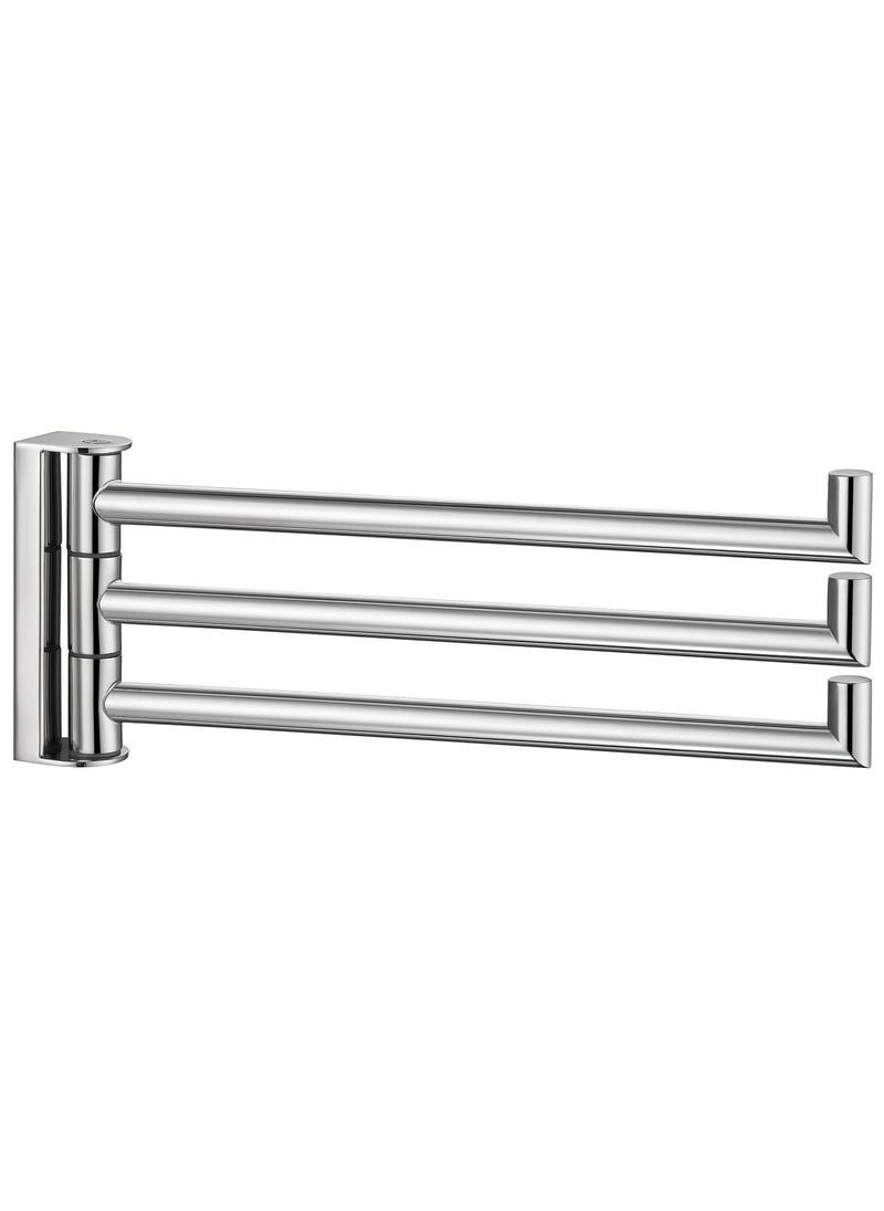 Angle Simple Angle Simple Swivel Hand Towel Rack 3 Bars Polished Chrome  304 Stainless Steel Bathroom Towel Holder Wall Mount  - Image 1