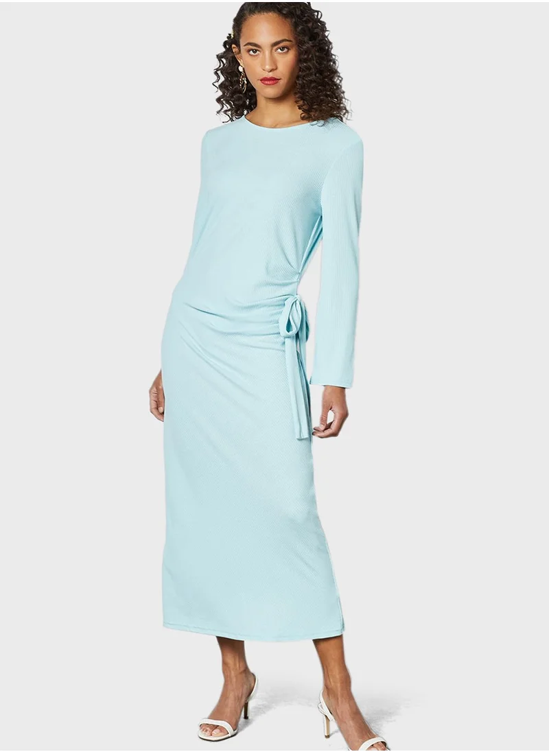 SIVVI for HANIYA Ribbed Knitted Tie Detail Dress