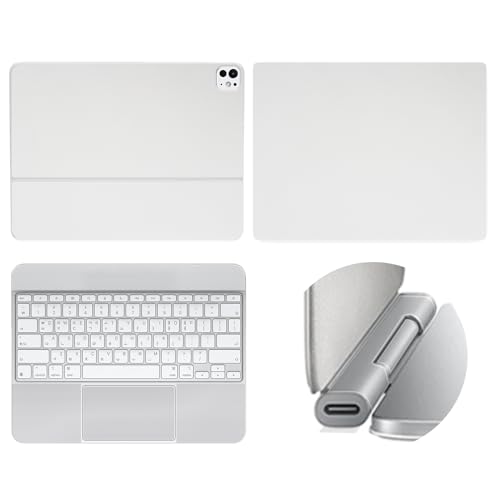 skoko [3in1 Full Set] Top & Bottom Matte Black Skin & Palm Rest/Hinge Transparent Matte Ultra Thin Skin Cover Film for iPad Pro 11 M4 2024 Magic Keyboard - Image 1