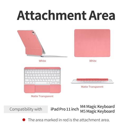 skoko [3in1 Full Set] Top & Bottom Matte Black Skin & Palm Rest/Hinge Transparent Matte Ultra Thin Skin Cover Film for iPad Pro 11 M4 2024 Magic Keyboard - Image 3