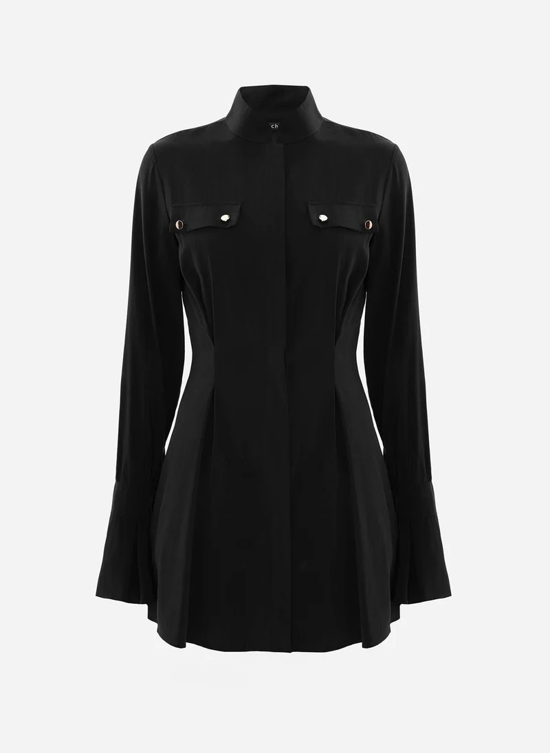Lichi  Mini shirt dress in lightweight fabric for Women | Best Price UAE