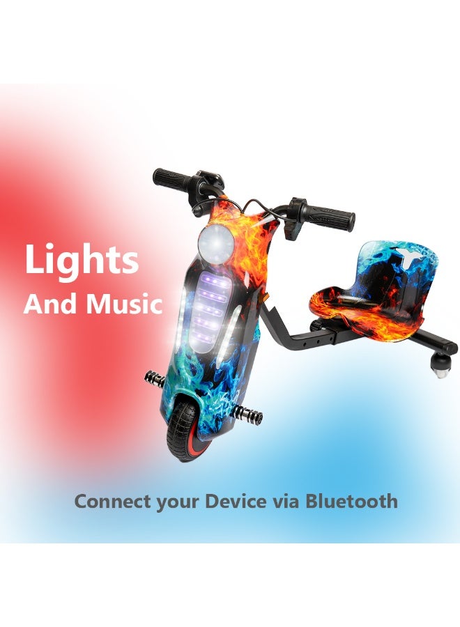 Kids’ Electric Drift Scooter 36V 350W – Three Wheels with LED Lights & Bluetooth Speaker – 4.4Ah Battery – Supports up to 100 kg - Image 2