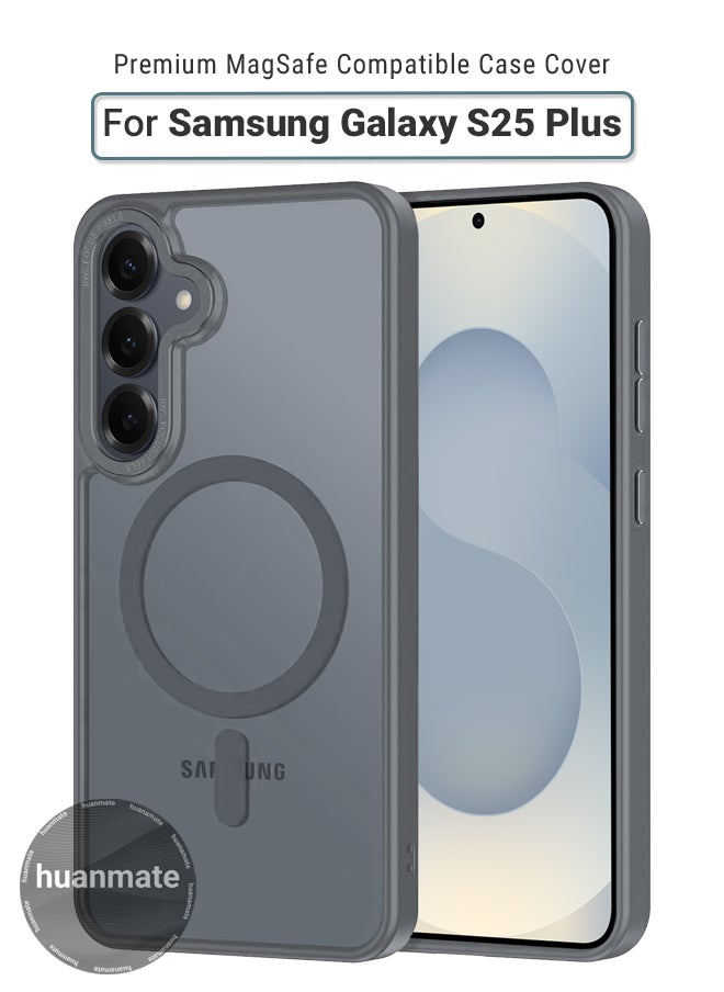 huanmate - Samsung Galaxy S25 Plus MagSafe Case Grey- High Quality Strong Magnet, Wireless Charging Compatible, Shockproof Protection, Ultra Slim Anti-Scratch Magnetic Cover for Samsung Galaxy S25 Plus - Image 1
