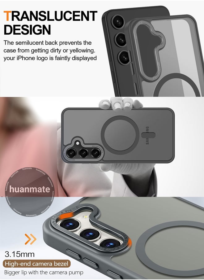 huanmate - Samsung Galaxy S25 Plus MagSafe Case Grey- High Quality Strong Magnet, Wireless Charging Compatible, Shockproof Protection, Ultra Slim Anti-Scratch Magnetic Cover for Samsung Galaxy S25 Plus - Image 1