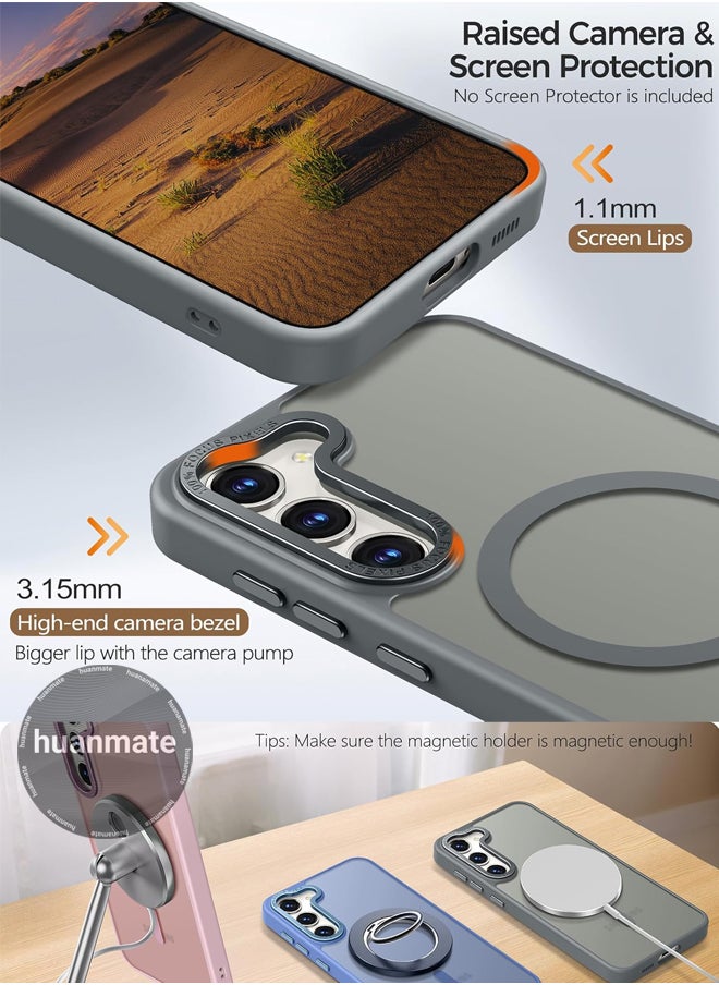 huanmate - Samsung Galaxy S25 Plus MagSafe Case Grey- High Quality Strong Magnet, Wireless Charging Compatible, Shockproof Protection, Ultra Slim Anti-Scratch Magnetic Cover for Samsung Galaxy S25 Plus - Image 1