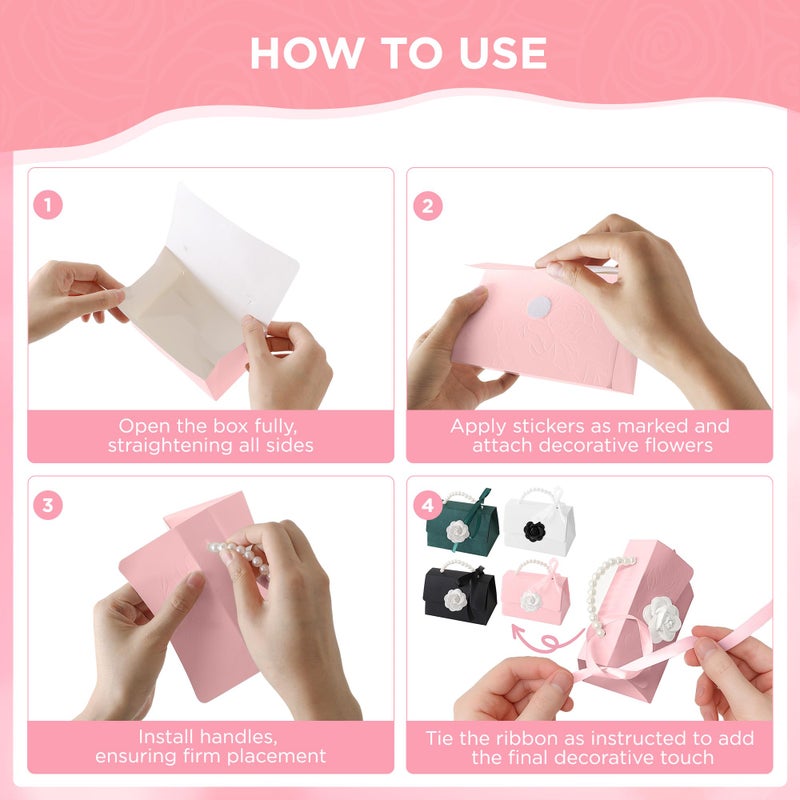 SESENSE Money Pull Box for Cash, Surprise Box Mini Rose Handbags with 30 Pcs Transparent Bags for Christmas Party Birthday - Image 5