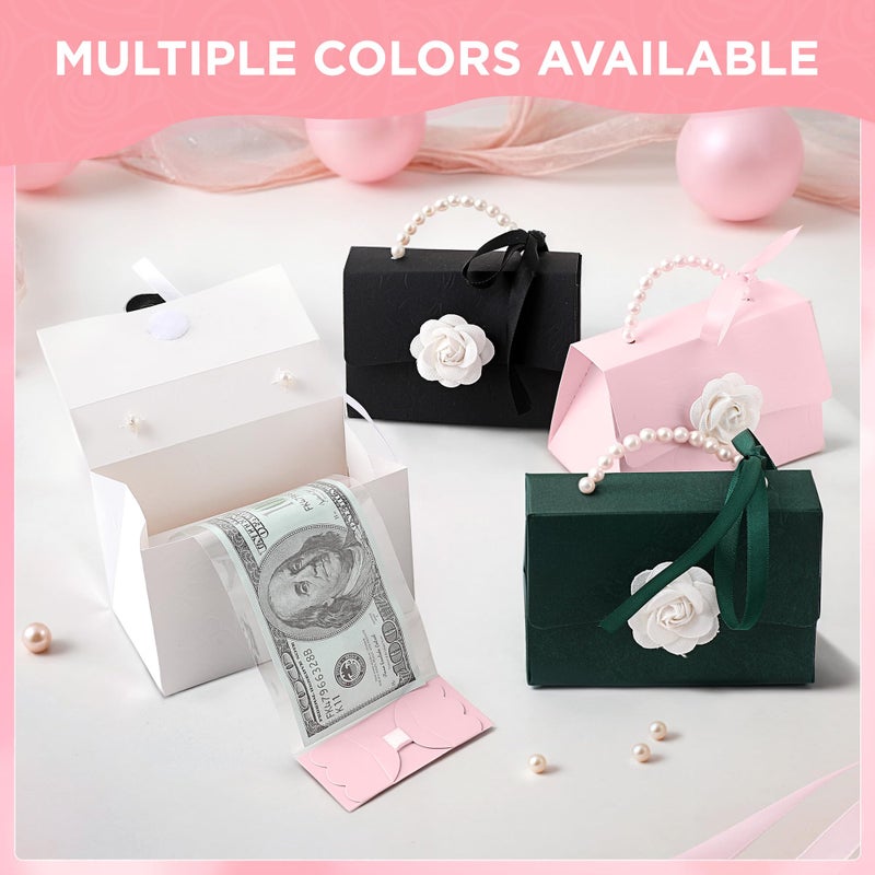 SESENSE Money Pull Box for Cash, Surprise Box Mini Rose Handbags with 30 Pcs Transparent Bags for Christmas Party Birthday - Image 4