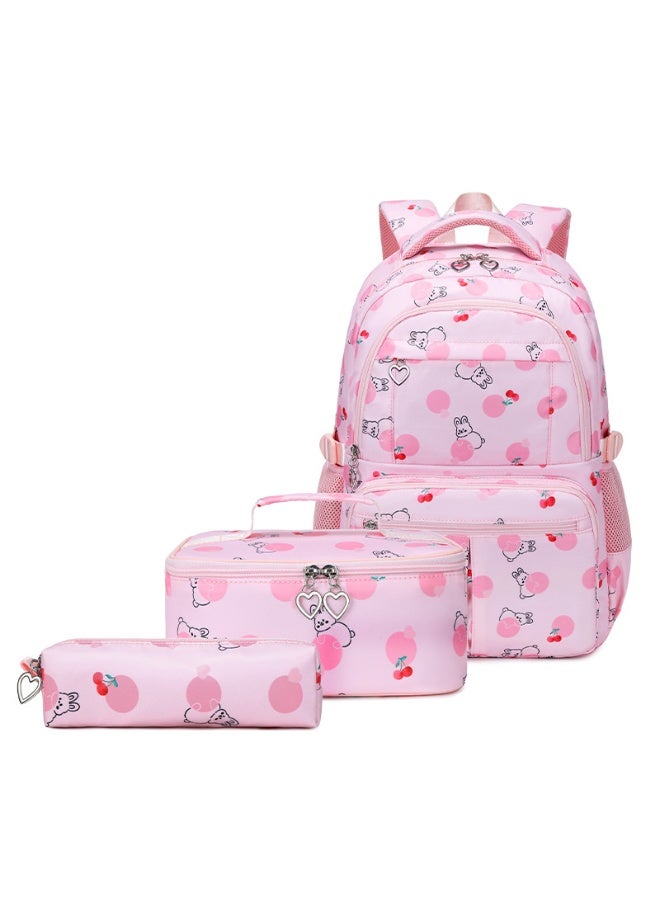 Cute Cartoon Large Capacity Schoolbag Set Of Three Items  - Image 1