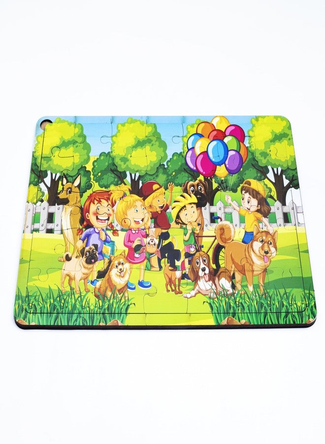 أحجية الصور المقطوعة Craftick® Park Outdoor Scene مع العديد من الأطفال والبالونات، لعبة تعليمية للأطفال، تتميز برسومات واقعية، وتقوي التركيز والذاكرة، وتعزيز القدرات العقلية | هدية تذكارية - Image 4