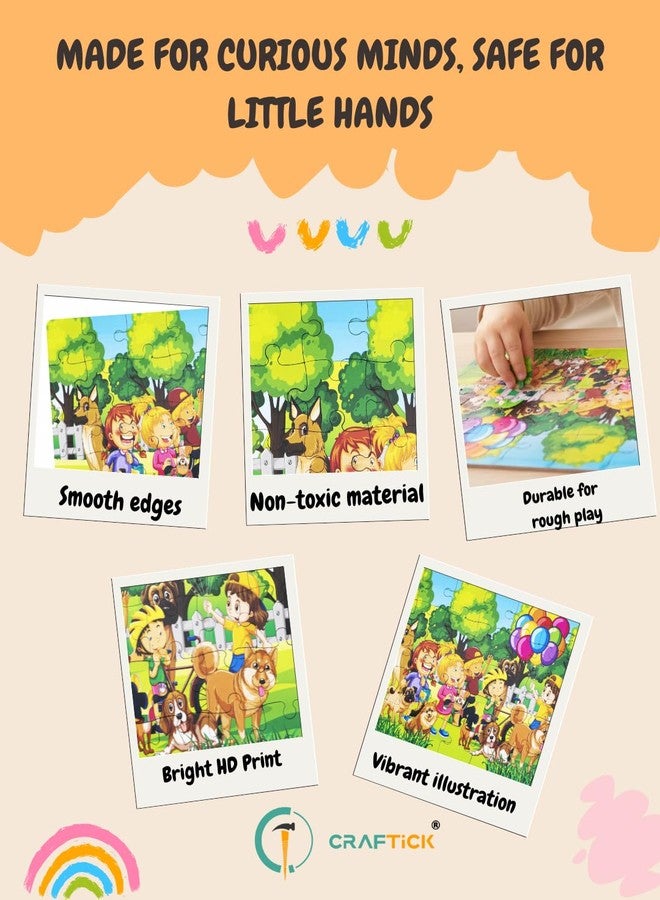 أحجية الصور المقطوعة Craftick® Park Outdoor Scene مع العديد من الأطفال والبالونات، لعبة تعليمية للأطفال، تتميز برسومات واقعية، وتقوي التركيز والذاكرة، وتعزيز القدرات العقلية | هدية تذكارية - Image 3