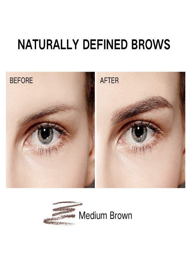 Music Flower Eyebrow Pencil in Teardrop Tip with Spoolie Brush, Dual Ended Eyebrow Pen Natural Fills and Defines Brow Medium Brown - Image 3