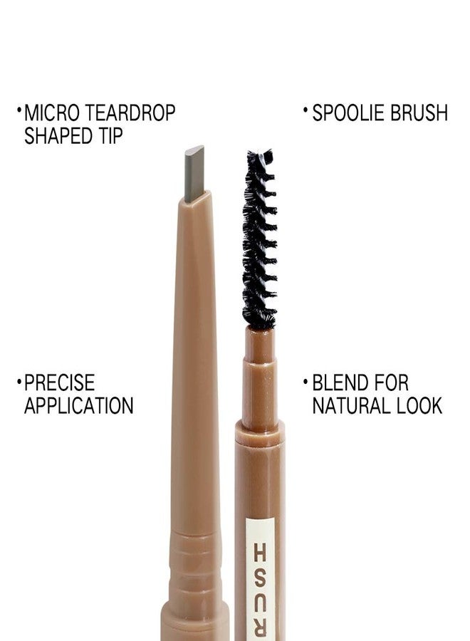 Music Flower Eyebrow Pencil in Teardrop Tip with Spoolie Brush, Dual Ended Eyebrow Pen Natural Fills and Defines Brow Medium Brown - Image 2