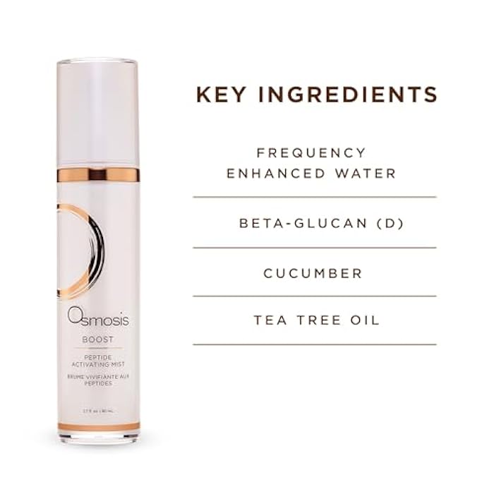 OSMOSIS BOOST Peptide Activating Hydrating Facial Mist with Hyaluronic Acid for Aging, Pigmented, Sensitive and Dry Skin, 2.7 Fl Oz - Image 4