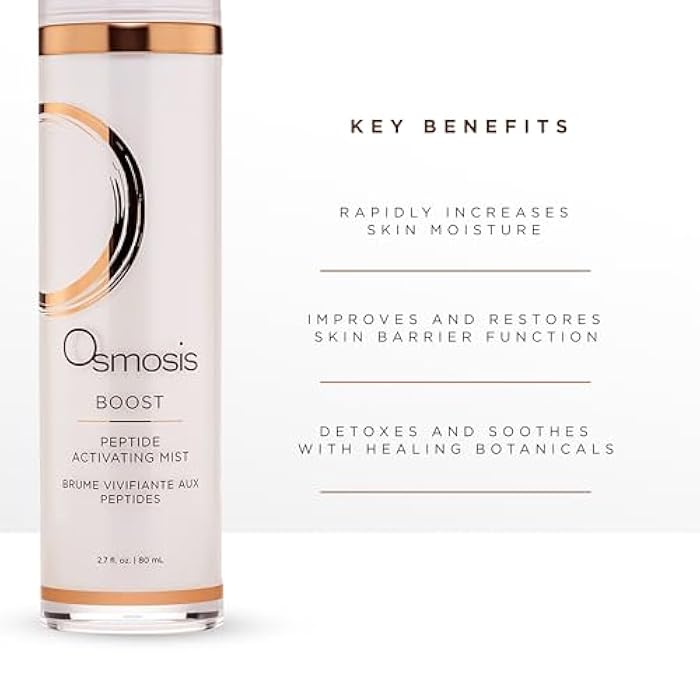 OSMOSIS BOOST Peptide Activating Hydrating Facial Mist with Hyaluronic Acid for Aging, Pigmented, Sensitive and Dry Skin, 2.7 Fl Oz - Image 3