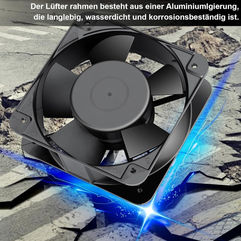 GDSTIME 230 V 150 mm Fan 220 V 150 x 50 mm AC Axial Cooling Fan 15050 Dual Ball Bearing 240 V Brushless 201CFM for Ventilation Exhaust - Image 2