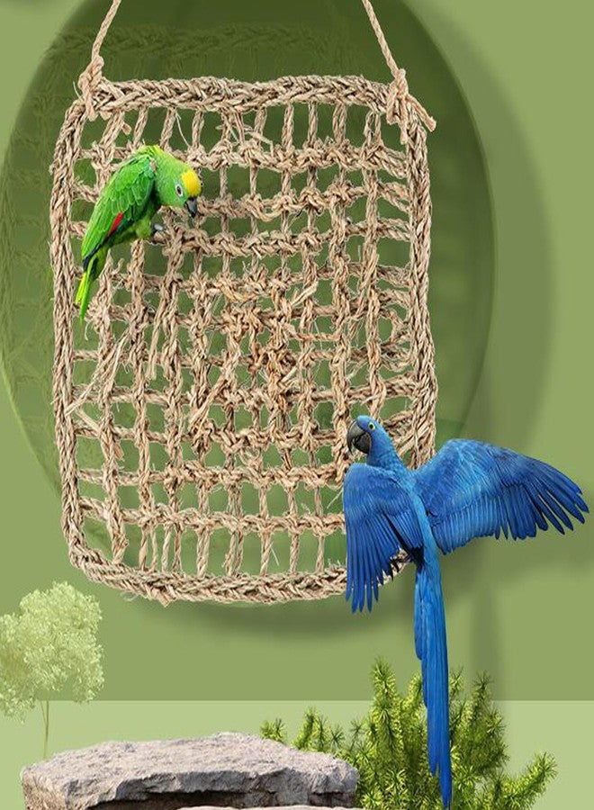 UtySty 2 Pack Bird Toys Foraging Wall Replacement Bird Seagrass Mat Climbing Wall Hanging Mats for Conure Toys Parakeet Shredder Hanging Toys DIY Cockatiel Parrot Lovebird Cage Toys Small Birds - Image 5