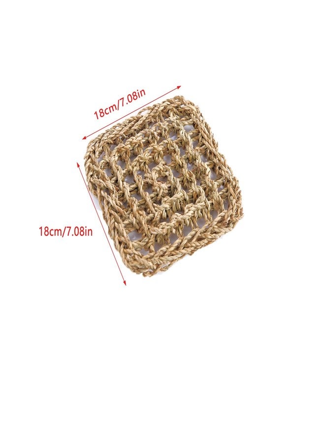 UtySty 2 Pack Bird Toys Foraging Wall Replacement Bird Seagrass Mat Climbing Wall Hanging Mats for Conure Toys Parakeet Shredder Hanging Toys DIY Cockatiel Parrot Lovebird Cage Toys Small Birds - Image 2