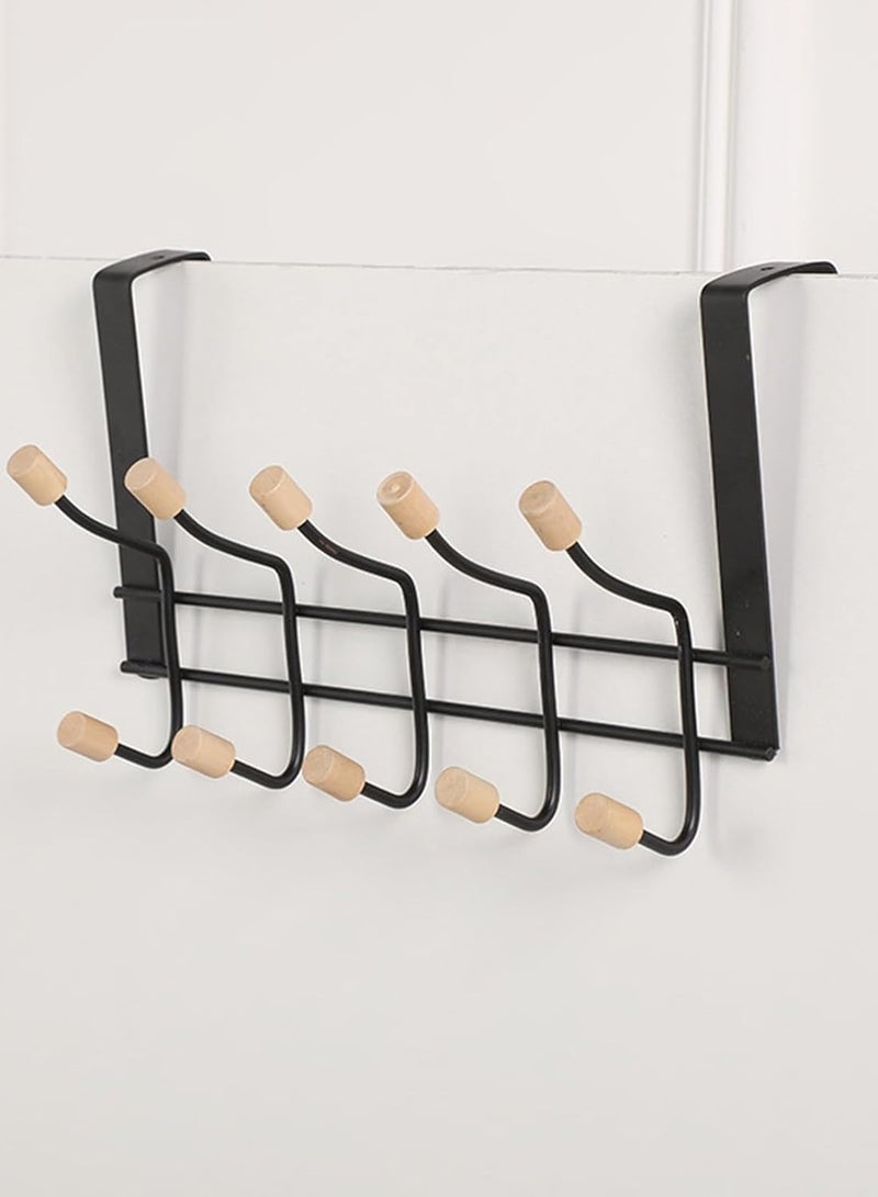 Over The Door Hanger Wall Mounted Coat Rack - Metal Clothes Rack with 5 Hooks - Image 4