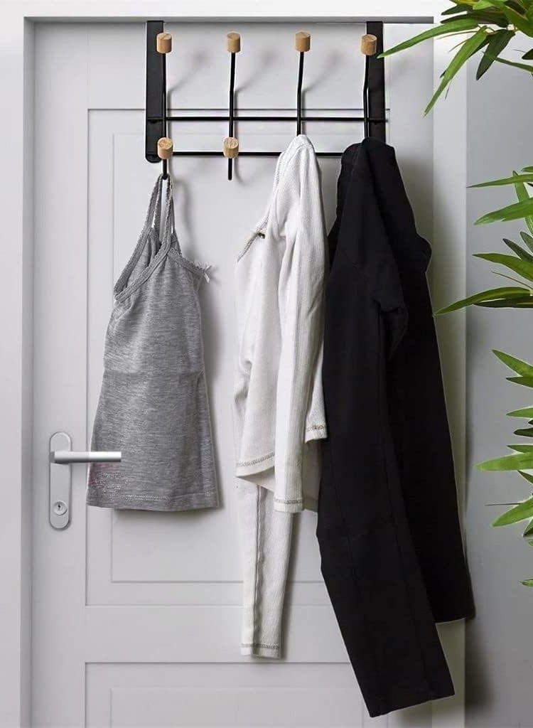 Over The Door Hanger Wall Mounted Coat Rack - Metal Clothes Rack with 5 Hooks - Image 5