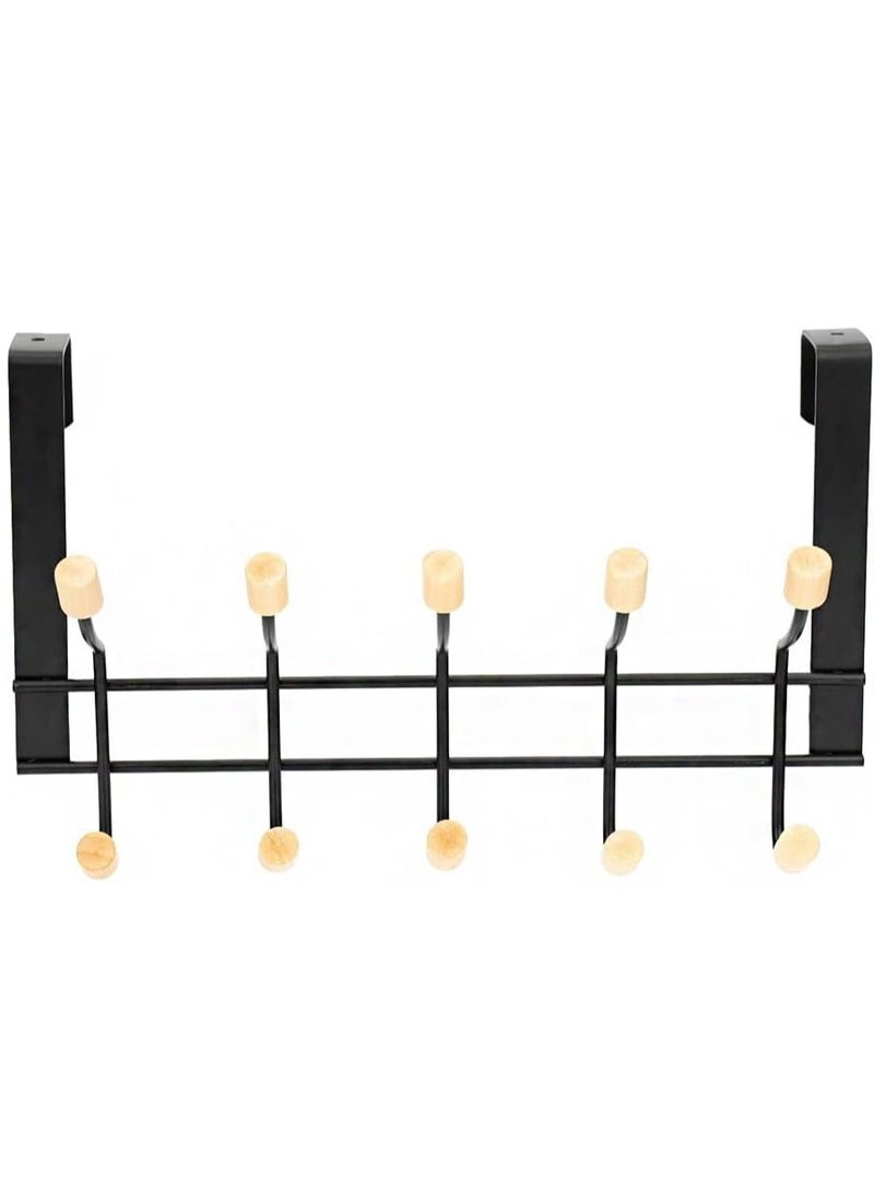 Over The Door Hanger Wall Mounted Coat Rack - Metal Clothes Rack with 5 Hooks - Image 3
