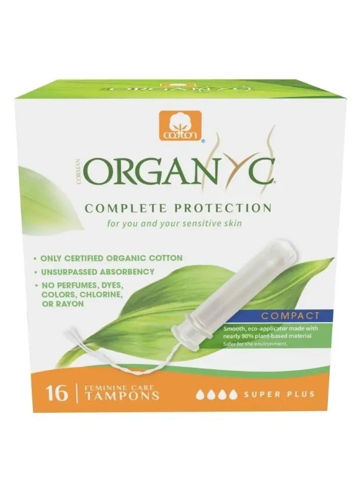 ORGANYC Organyc Tampons With Applicator, Size Super 14'S