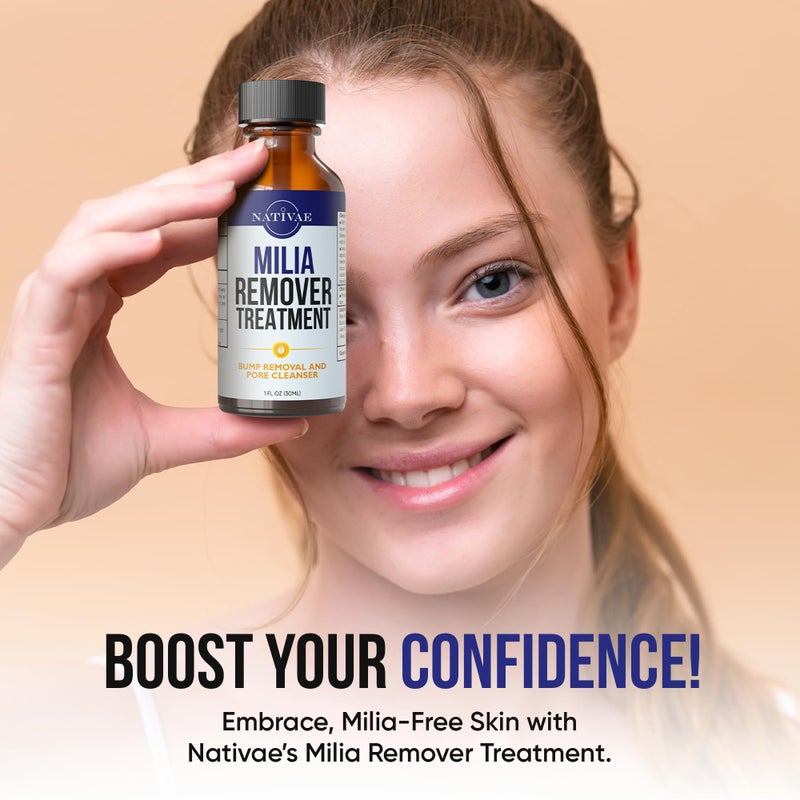 Nativae Milia Remover Treatment for Eyes & Face - Milia Spot Treatment with Salicylic Acid & Tea Tree Oil - Milia Acne Serum - Image 2
