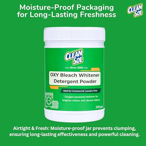 Cleansol Oxygen Bleach Powder 500g | Fabric Whitener, Color-Safe Brightener & Stain Remover | Chlorine-Free Laundry Booster for White & Colored Clothes - Image 5