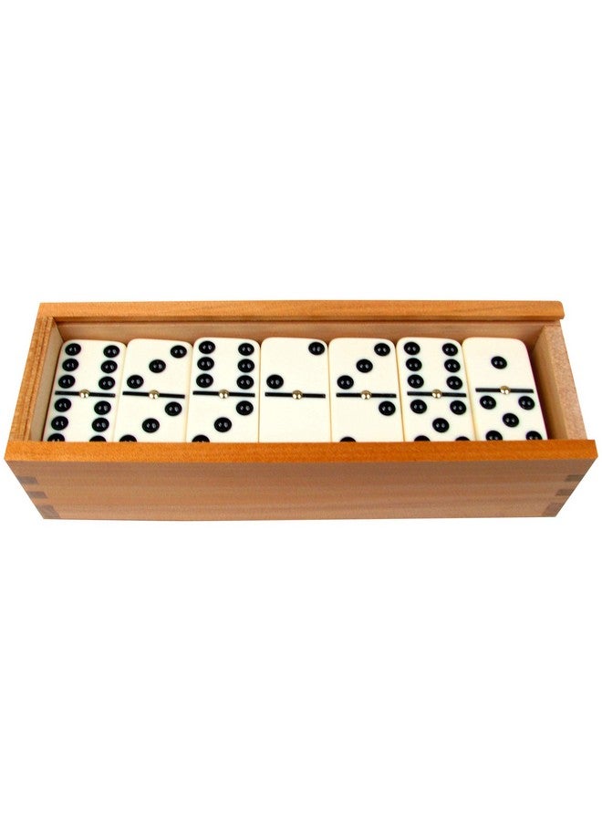 Hey! Play! Et- 28 Piece Double-Six Ivory Domino Tiles Set, Classic Numbers Table Game With Wooden Carrying/Storage Case By Hey! Play! (2-4 Players) , Brown - Image 2