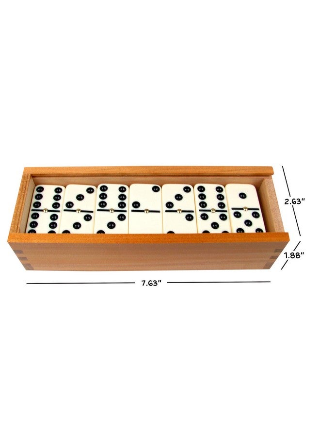 Hey! Play! Et- 28 Piece Double-Six Ivory Domino Tiles Set, Classic Numbers Table Game With Wooden Carrying/Storage Case By Hey! Play! (2-4 Players) , Brown - Image 4