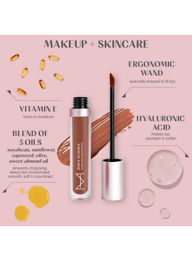 HOUSE OF MAKEUP Hydrating Liquid Lipstick | Nude Lipstick Shades | Comfy Liquid Lipsticks For Women | Everyday Nude Shade Lipstick | Liquid Matte Lipstick | 5 Ml | Ginger Snap - Image 4