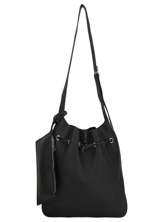 SIBY Top Handle Bag Set - PU Material,Waterproof - Spacious Design with Small Purse - Ideal for Daily Use and Special Occasions (Black) - Image 1