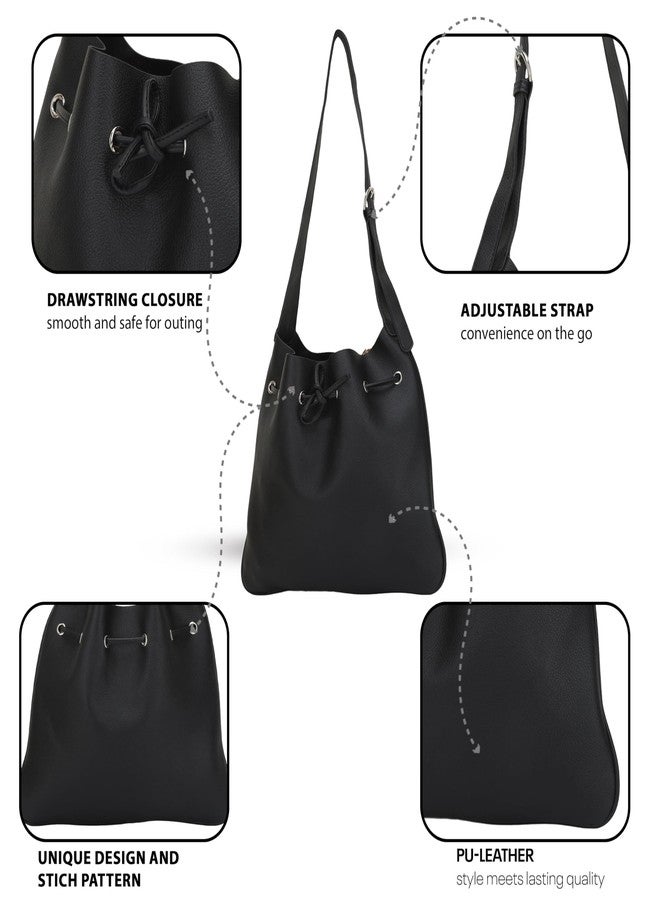 SIBY Top Handle Bag Set - PU Material,Waterproof - Spacious Design with Small Purse - Ideal for Daily Use and Special Occasions (Black) - Image 2