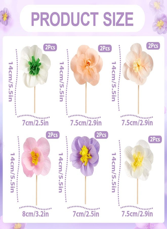 Easy Joy Cupcake Toppers, Wildflower Party Decorations, Flower Cupcake Toppers, Baby in Bloom Baby Shower Decorations for Kids Cake Birthday Party, Wedding, Flowers Wedding Themed Party 16PCS - Image 4