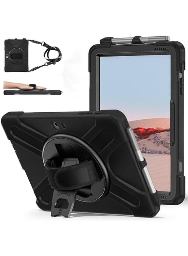 erorex Zenrich Surface Go4 Case Surface Go 3 Case 2021 Surface Go 2 Case With Pen Holder Heavy Duty Shockproof Rugged Case With Stand Hand Strap And Shoulder Belt For Surface Go Black  - Image 3