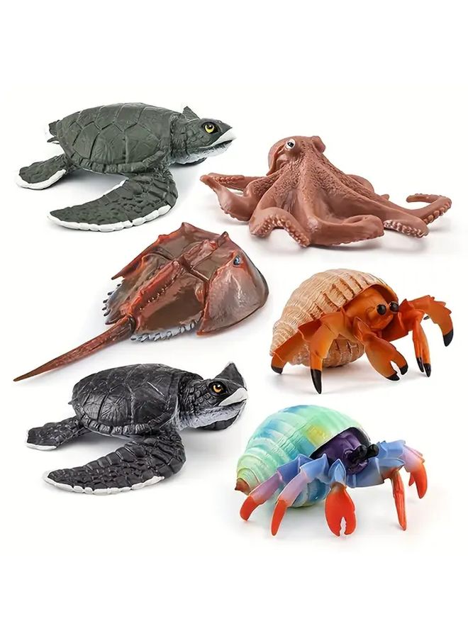Realistic Underwater Animal Model Set Turtle Crab Octopus Static Ornaments - Image 1