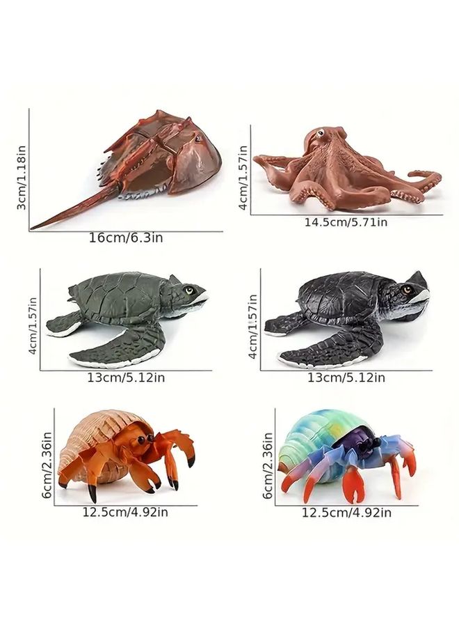 Realistic Underwater Animal Model Set Turtle Crab Octopus Static Ornaments - Image 2