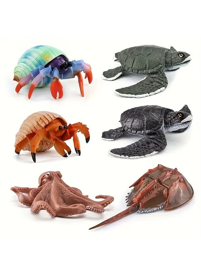 Realistic Underwater Animal Model Set Turtle Crab Octopus Static Ornaments - Image 5