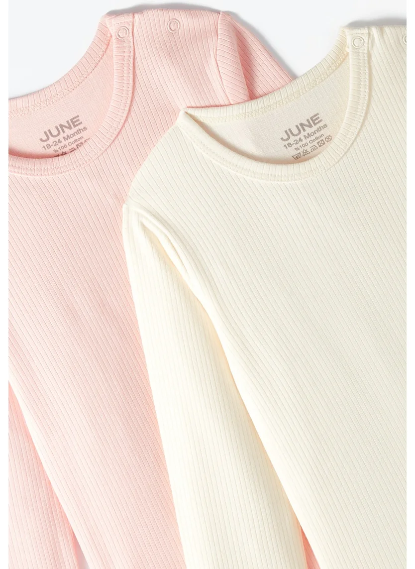 JUNE Baby Interlock 2 Pack Bodysuit