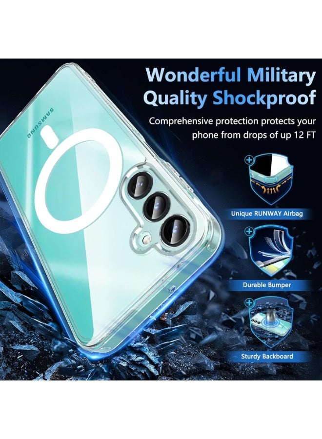 Muzz Samsung Galaxy A16 5G Clear Magnetic Cover, MagSafe Compatible, Hybrid Protective, Crystal Clear Back Case, Shockproof Silicone Frame, Slim Transparent Case 1 PACK Samsung Galaxy A16 5G - Image 4