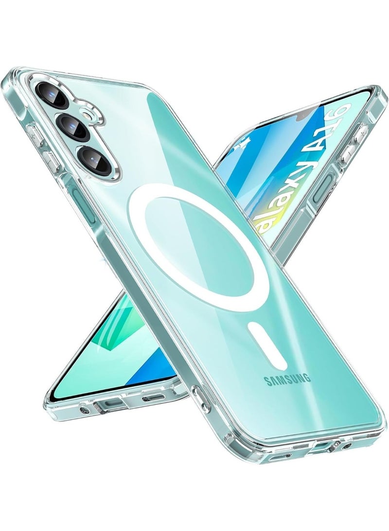 Muzz Samsung Galaxy A16 5G Clear Magnetic Cover, MagSafe Compatible, Hybrid Protective, Crystal Clear Back Case, Shockproof Silicone Frame, Slim Transparent Case 1 PACK Samsung Galaxy A16 5G - Image 1