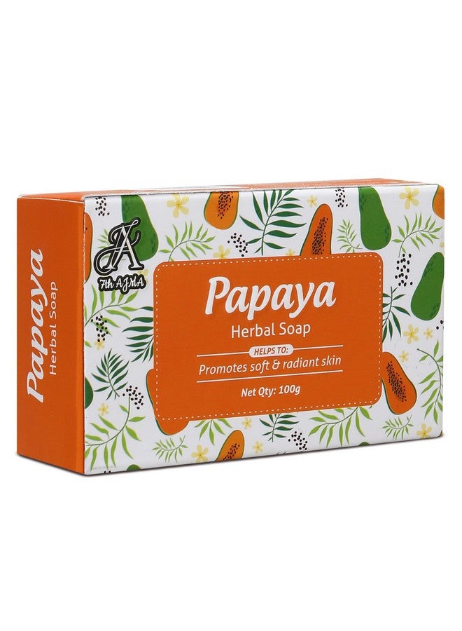 7TH AJMA Herbal Papaya Soap - Natural Body Tan Removal & Radiant Skin Soap - Exfoliates Dead Skin for Glowing Complexion, 100g (Pack of 4) - Image 2