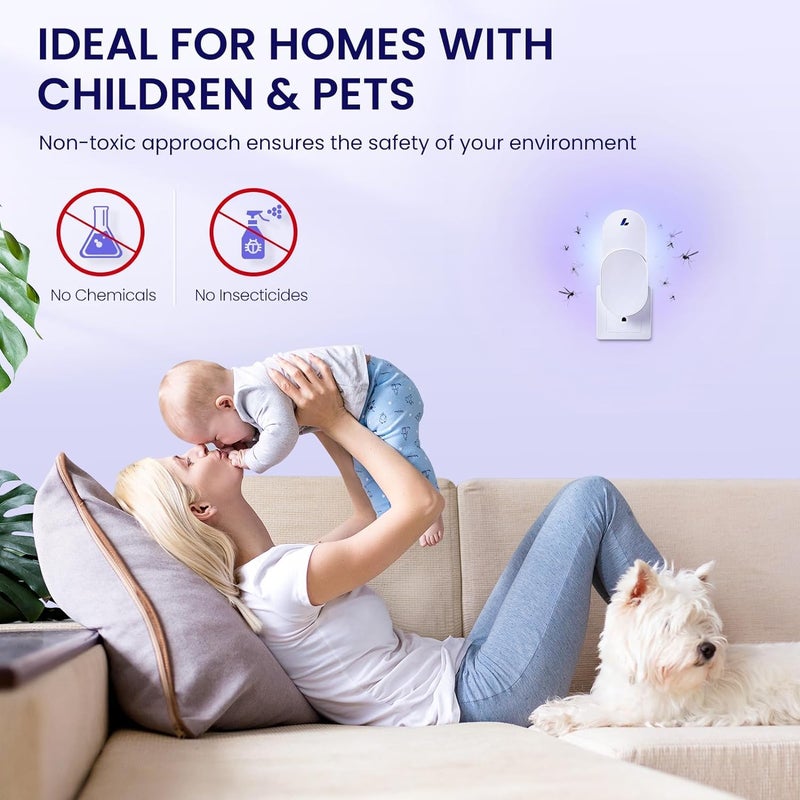 LiBa Fly Trap Indoor for Home, Plug-in Flying Insect Trap for Flies, Fruit Flies, Moths, Gnats, Mosquito Killer Insect Catcher Fly Tapper with 3 Refill Glue Cards for Home Office - Image 5