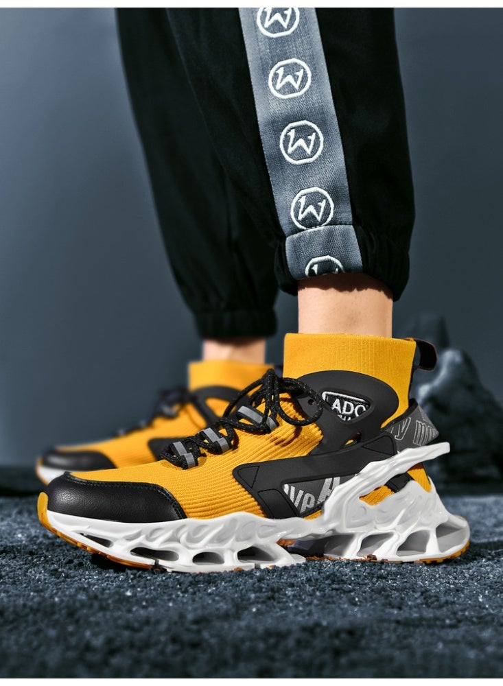 NIBEMINENT Men High-Top Blade Running Shoes Breathable Sock Sneakers Male Outdoor Jogging Shoes Anti-Slippery - Image 2