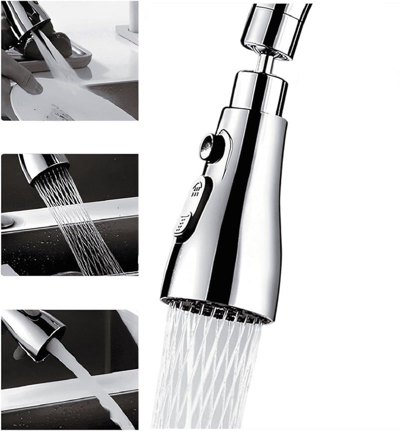 KRLZ Modern High Pressure 3 Function Pullout 360 degree Swivel Kitchen Sink Faucet Accessories Nozzle - Image 1