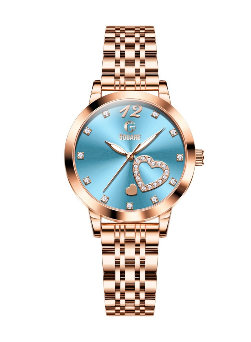 Gsquare Women’s Analog Quartz Rose Gold Stainless Steel Watch – Model 5189 - Image 1