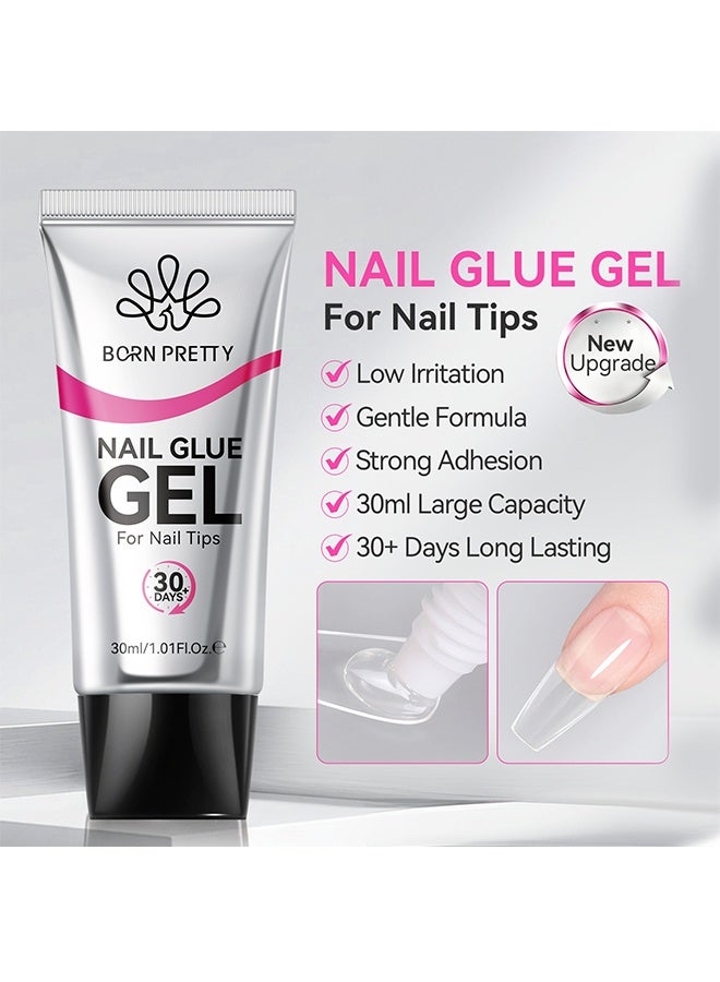 Born Pretty Nail Glue Gel for Nail Tips, Long Lasting UV Curing Nail Tip Adhesive Gel, Strong Bond Press On Nail Glue Gel 30ml - Image 2