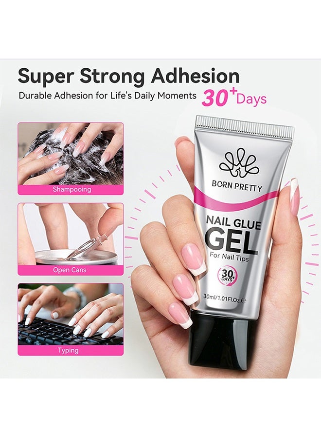 Born Pretty Nail Glue Gel for Nail Tips, Long Lasting UV Curing Nail Tip Adhesive Gel, Strong Bond Press On Nail Glue Gel 30ml - Image 4