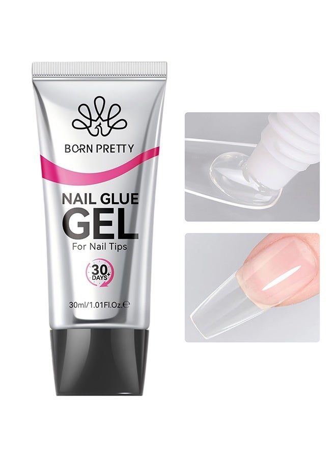 Born Pretty Nail Glue Gel for Nail Tips, Long Lasting UV Curing Nail Tip Adhesive Gel, Strong Bond Press On Nail Glue Gel 30ml - Image 1