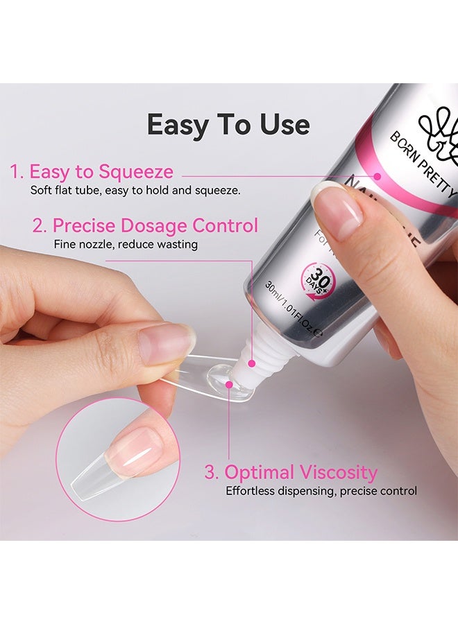 Born Pretty Nail Glue Gel for Nail Tips, Long Lasting UV Curing Nail Tip Adhesive Gel, Strong Bond Press On Nail Glue Gel 30ml - Image 5