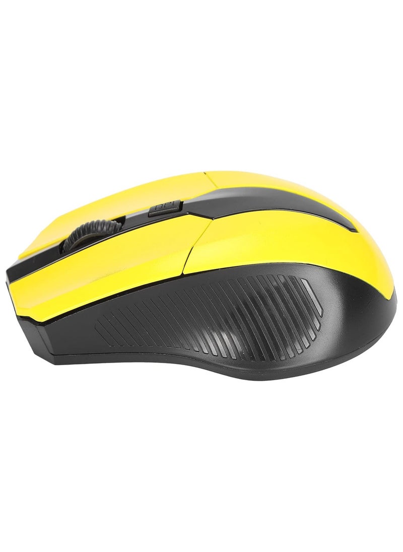 Computer Mouse, Smart Mini Receiver Sturdy and Durable Ergonomic Mini Optical Computer Mouse Laptop Mouse for Office for Home (Yellow)